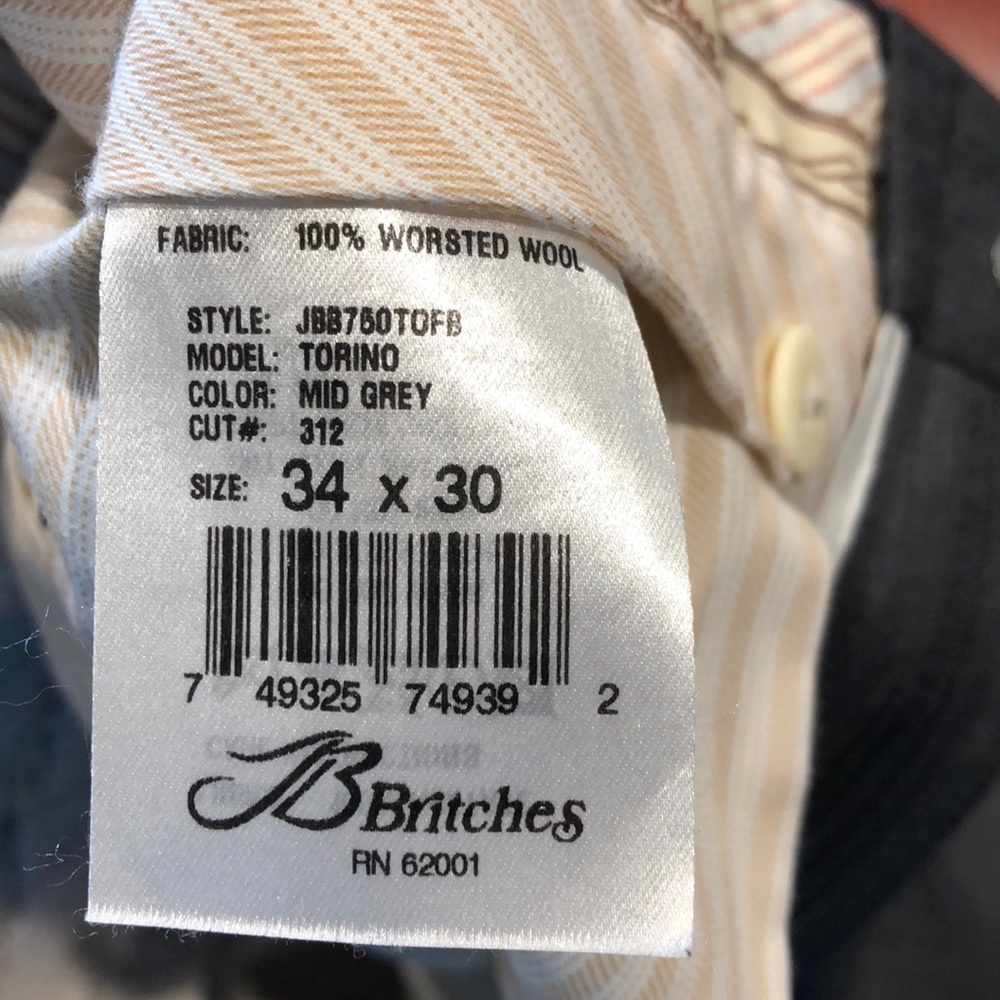 Britches Men’s dress slacks-grey - Picture 3 of 4